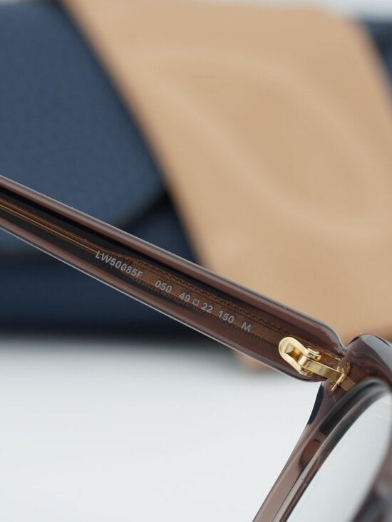 Loewe LW50085F 050 Unisex Round Eyeglasses - Shiny Brown 49mm